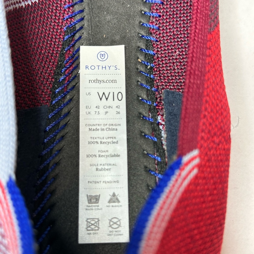 Rothy’s The Flat in Berry Colorblock Retired Limited Edition Size 10 - Picture 12 of 13